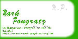 mark pongratz business card